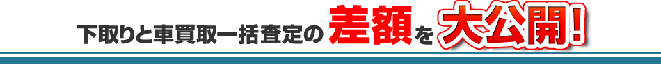 下取りと車買取一括査定の差額を大公開！