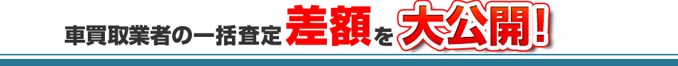 車買取一括査定差額を大公開！