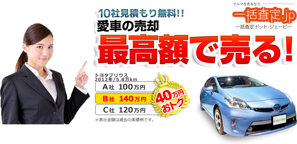 愛車の売却最高額で売る! クルマを売るなら一括査定ドット・ジェーピー